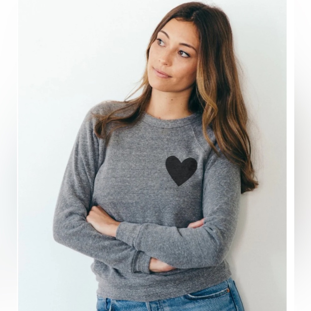 ♥️ Joseph+Sue Have a Heart "Pocket" Print Sweater II, Dark Gray